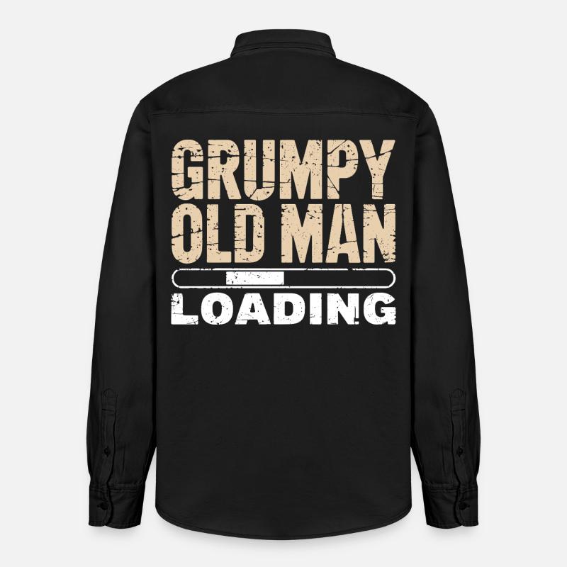 Grumpy Old Man Loading - Relaxed Fit Unisex Organic Hemd von Stanley/Stella - washed Black