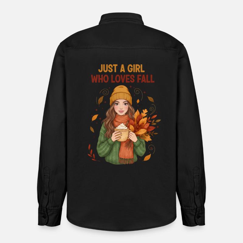 Das Mädchen, das den Herbst liebt - Relaxed Fit Unisex Organic Hemd von Stanley/Stella - washed Black