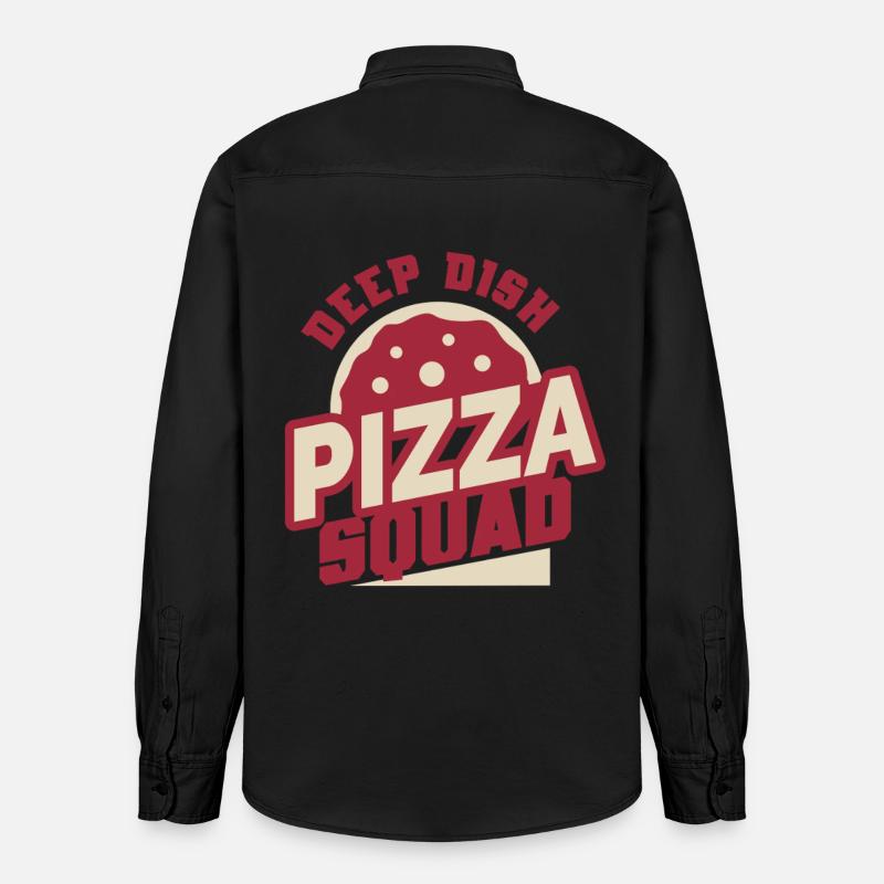 Deep Dish Pizza Squad Chicargo - Relaxed Fit Unisex Organic Hemd von Stanley/Stella - washed Black