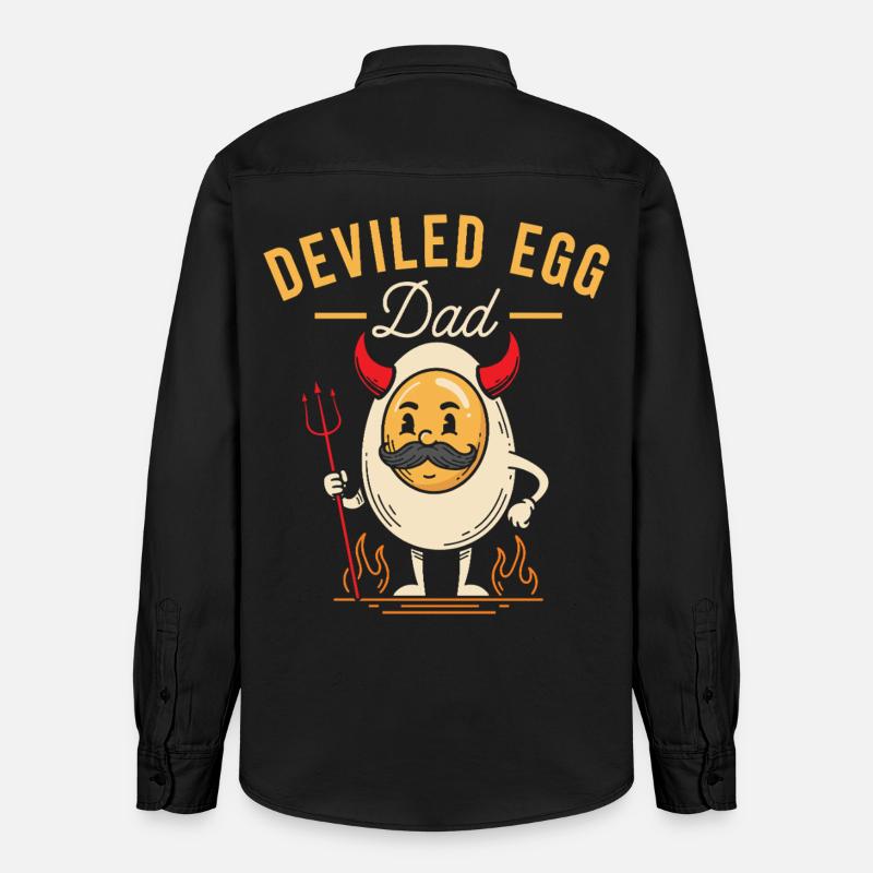 Deviled Egg Dad Thanskgiving Dinner - Relaxed Fit Unisex Organic Shirt by Stanley/Stella - washed black