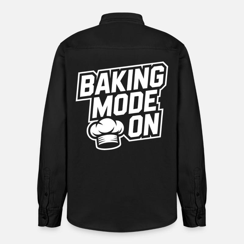 Backmodus An – Küchenhumor Design - Relaxed Fit Unisex Organic Hemd von Stanley/Stella - washed Black