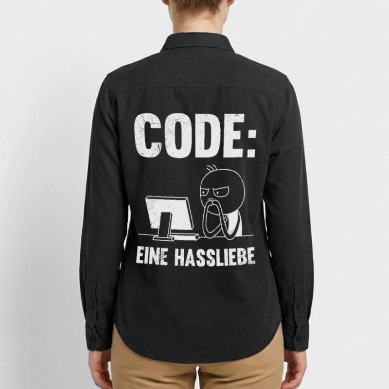 Coder CODE EINE HASSLIEBE LUSTIG Relaxed Fit Unisex Organic Hemd von Stanley/Stella
