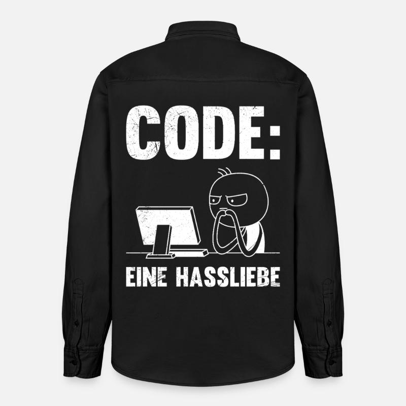 Codeur : UNE RELATION AMOUR-HAINE DRÔLE - Chemise unisexe coupe décontractée bio Stanley/Stella - noir délavé