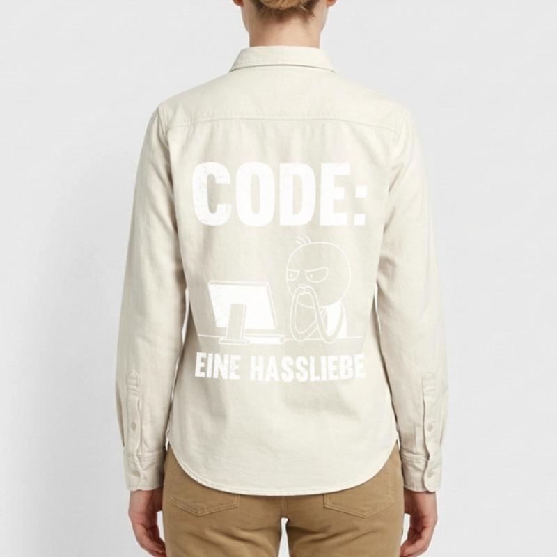 Coder CODE EINE HASSLIEBE LUSTIG Relaxed Fit Unisex Organic Hemd von Stanley/Stella