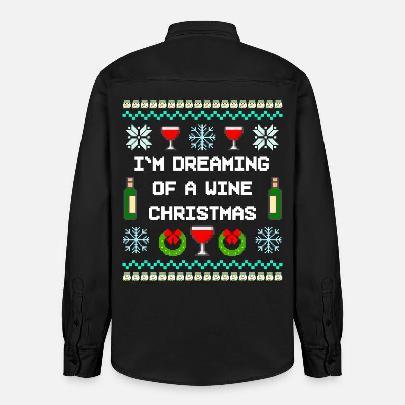 Vin, Noël, Vilain Noël - Chemise unisexe coupe décontractée bio Stanley/Stella - noir délavé