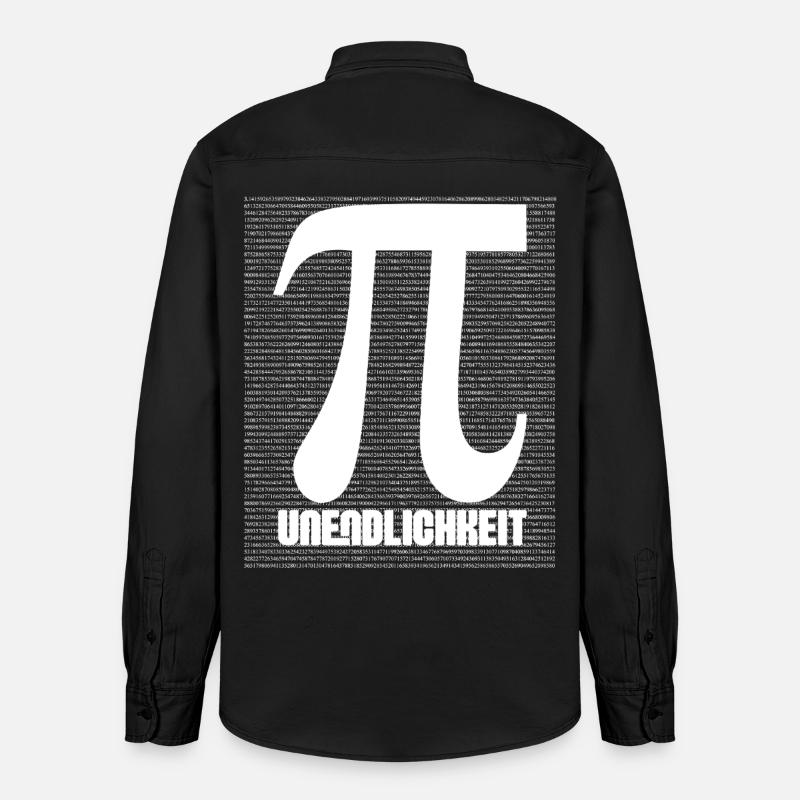 Pi Symbol Muster Nerd - Relaxed Fit Unisex Organic Hemd von Stanley/Stella - washed Black