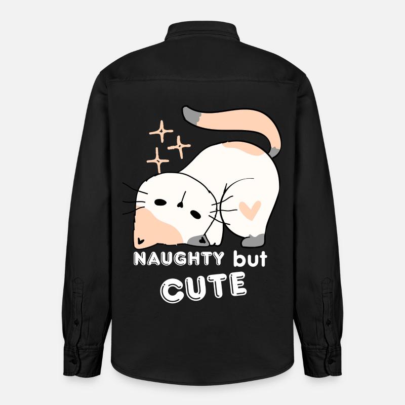 Chat coquin et mignon - Chemise unisexe coupe décontractée bio Stanley/Stella - noir délavé