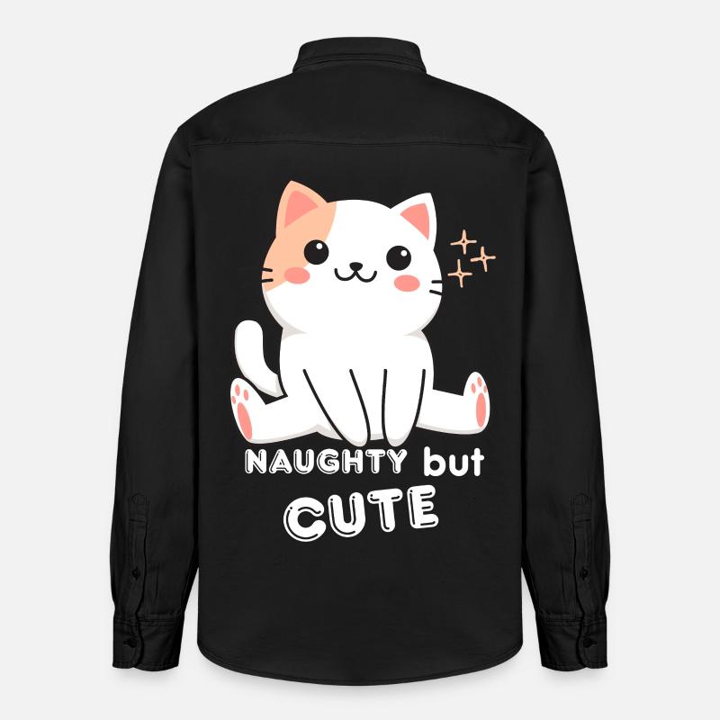 Chat Espiègle et Mignon - Chemise unisexe coupe décontractée bio Stanley/Stella - noir délavé