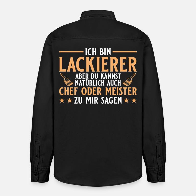 Maler Handwerker Chef oder Meister - Lackierer - Relaxed Fit Unisex Organic Hemd von Stanley/Stella - washed Black