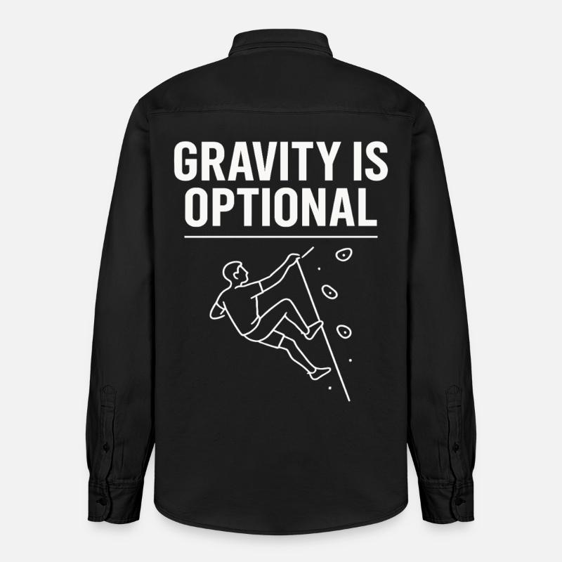Gravity is optional climbing statement - Relaxed Fit Unisex Organic Shirt by Stanley/Stella - washed black