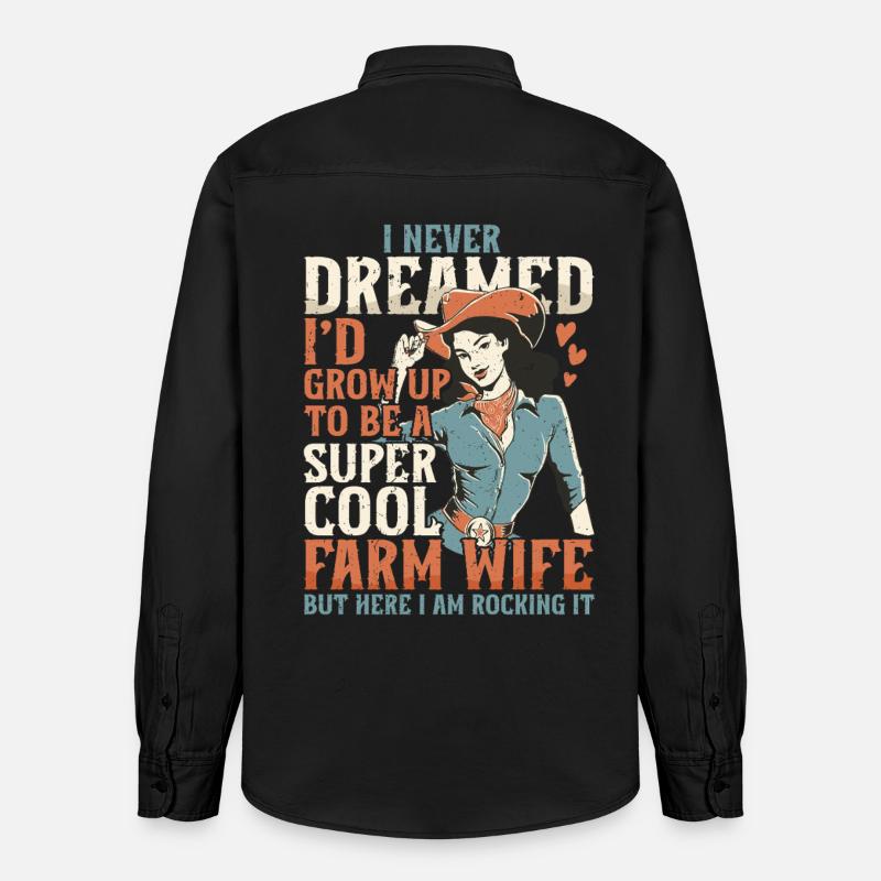 Ehefrau eines Bauern Mutter - Relaxed Fit Unisex Organic Hemd von Stanley/Stella - washed Black