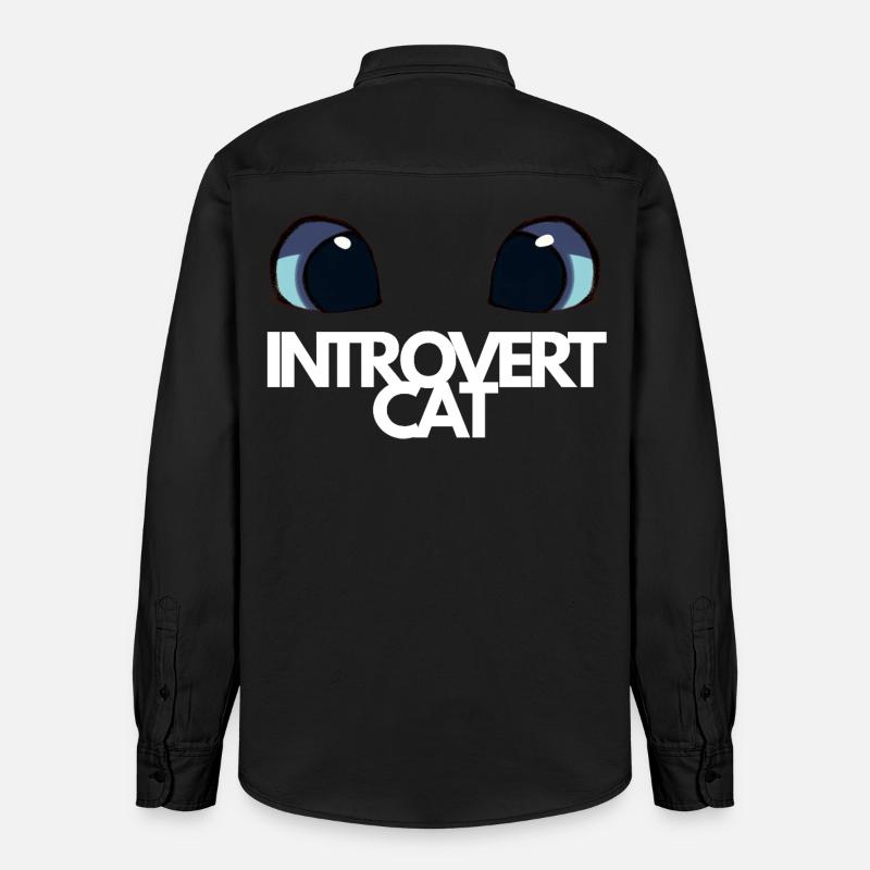 Chat Introvert Yeux Bleus - Chemise unisexe coupe décontractée bio Stanley/Stella - noir délavé