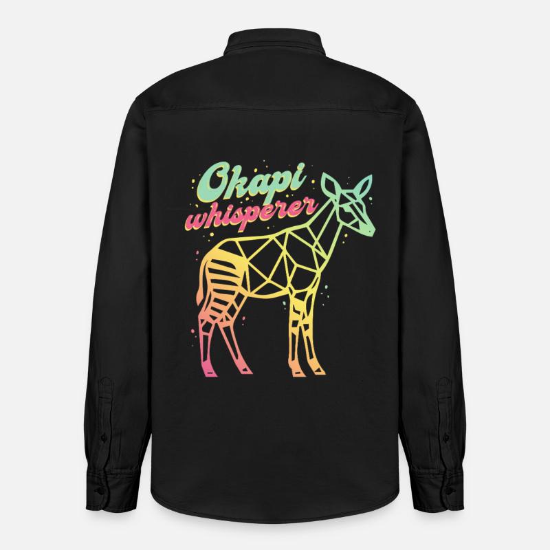 Le Murmureur d’Okapi - Chemise unisexe coupe décontractée bio Stanley/Stella - noir délavé