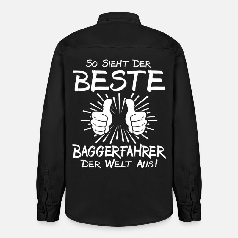 Bester Baggerfahrer - Relaxed Fit Unisex Organic Hemd von Stanley/Stella - washed Black