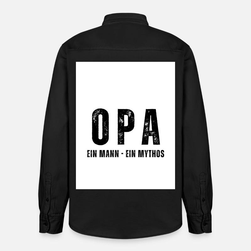 OPA Ein Mann - Ein Mythos - Relaxed Fit Unisex Organic Hemd von Stanley/Stella - washed Black