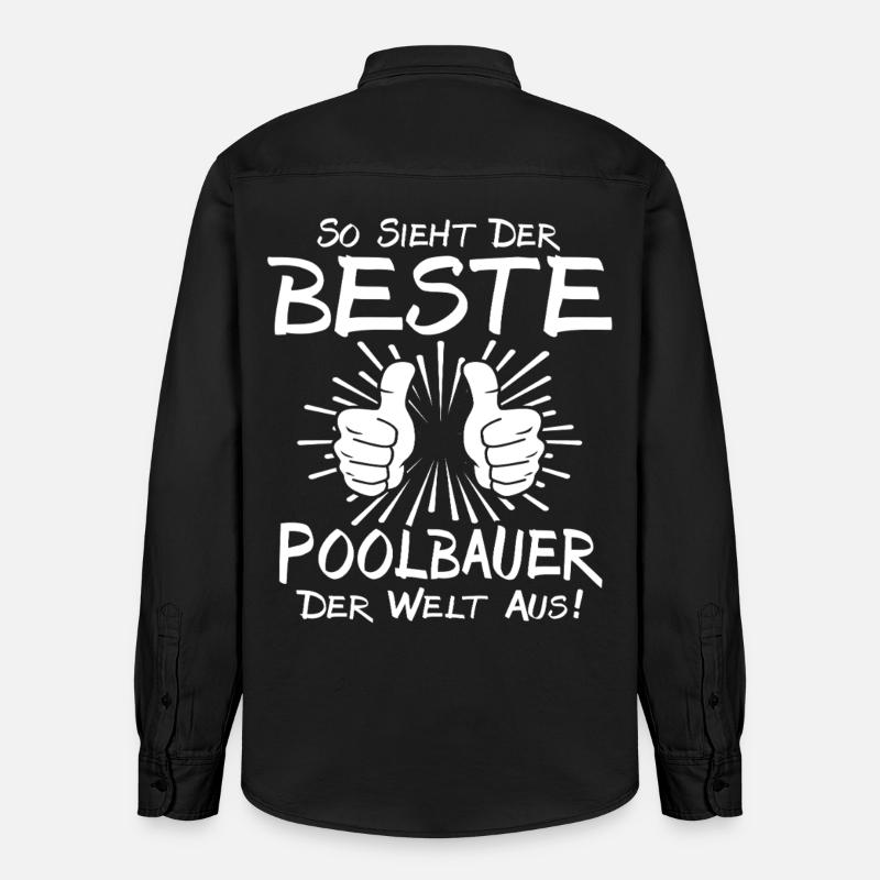 Bester Poolbauer - Relaxed Fit Unisex Organic Hemd von Stanley/Stella - washed Black
