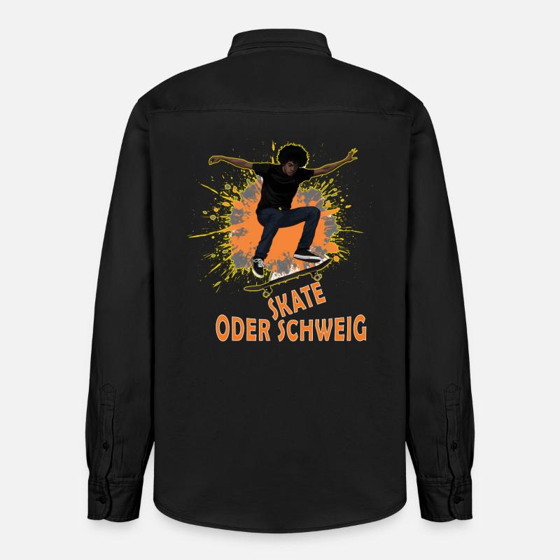 Skate Oder Schweig Splash - Relaxed Fit Unisex Organic Hemd von Stanley/Stella - washed Black