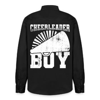 Cheerleader Boy - Relaxed Fit Unisex Organic Shirt by Stanley/Stella - washed black - Back - AI Model Male 178 light (178cm)