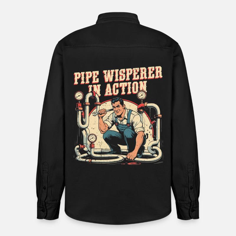 Pipe Layer Pipe Builder Pipe Whisperer - Chemise unisexe coupe décontractée bio Stanley/Stella - noir délavé