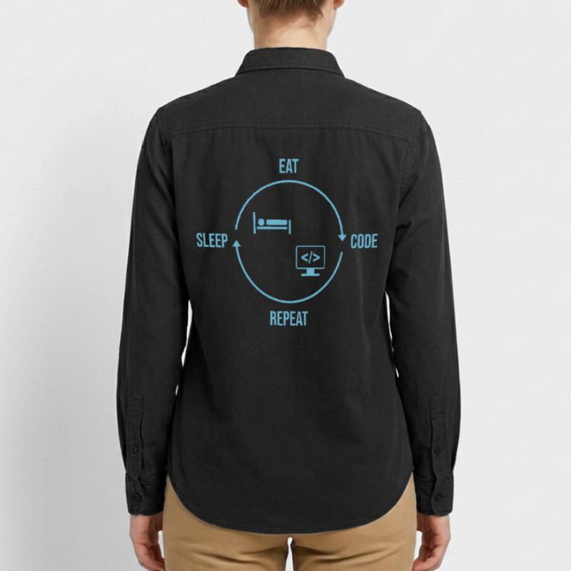 Eat Sleep Code Repeat - Programmer Cycle Relaxed Fit Unisex Organic Shirt by Stanley/Stella