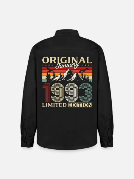 33rd Birthday Original January 1993 - Relaxed Fit Unisex Organic Shirt by Stanley/Stella - washed black