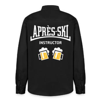 Après-Ski Instructor (Bier Apres Ski Konkav NEG2C) - Relaxed Fit Unisex Organic Hemd von Stanley/Stella - washed Black - Hinten - AI Model Male 178 light (178cm)