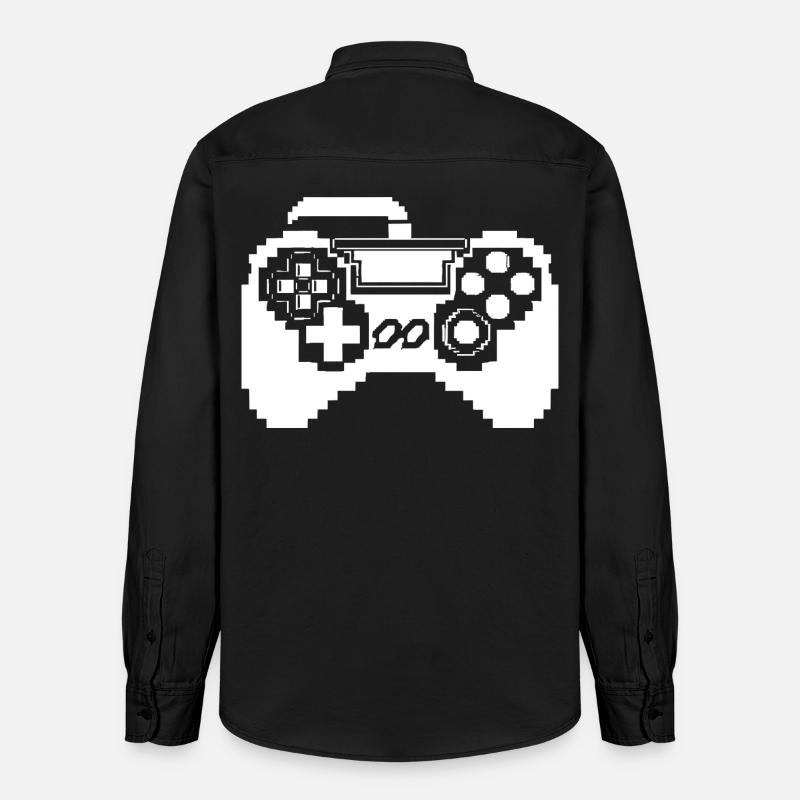 Game Controller Pixel Grafik - Relaxed Fit Unisex Organic Hemd von Stanley/Stella - washed Black
