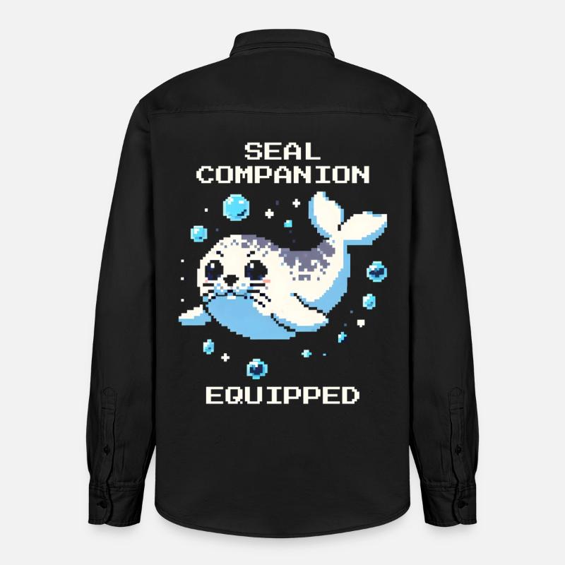 Compagnon de Sceau | Compagnon Sceau - Chemise unisexe coupe décontractée bio Stanley/Stella - noir délavé