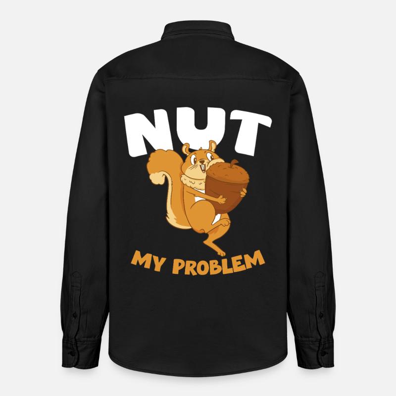NUT MY PROBLEM Eichhörnchen - Relaxed Fit Unisex Organic Hemd von Stanley/Stella - washed Black