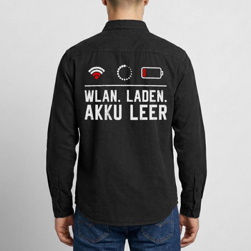 Coder WiFi. LOADING. BATTERY EMPTY FUNNY Relaxed Fit Unisex Organic Shirt by Stanley/Stella