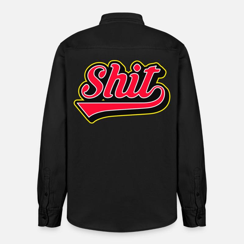 Logo du script de mot merdique - Chemise unisexe coupe décontractée bio Stanley/Stella - noir délavé
