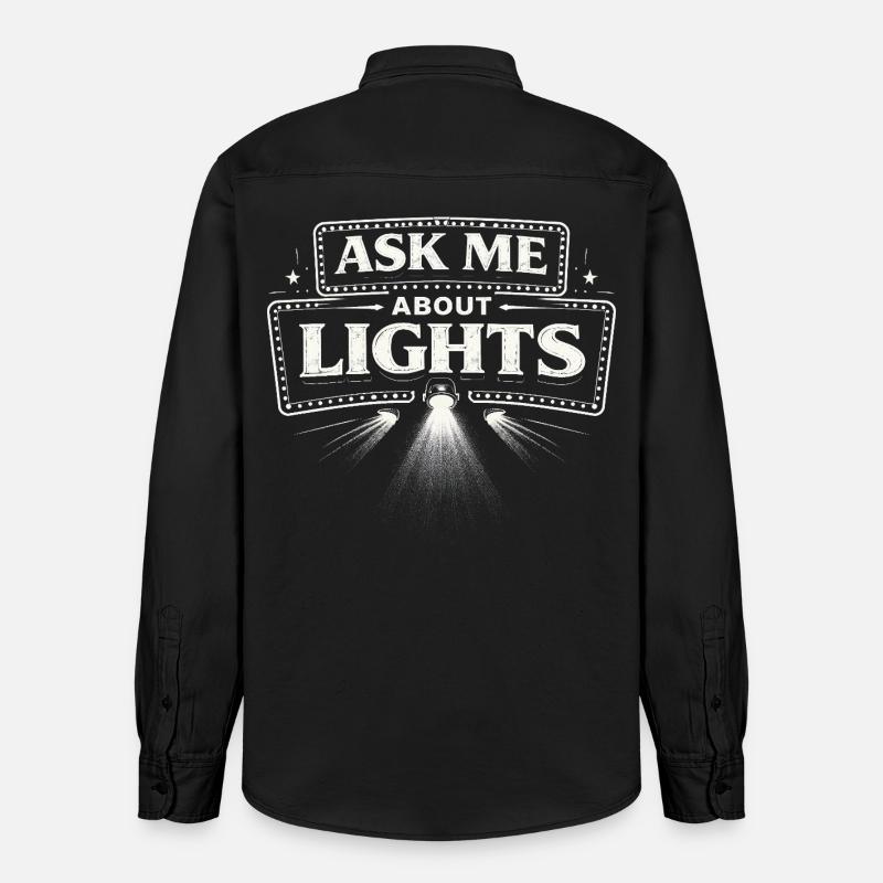 Lichttechniker Ask Me About Lights - Relaxed Fit Unisex Organic Shirt by Stanley/Stella - washed black