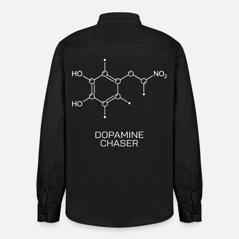 Molécule de recherche de dopamine - Chemise unisexe coupe décontractée bio Stanley/Stella - noir délavé