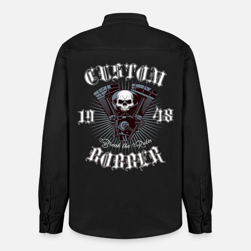 Conception de motos Bobber Chopper - Chemise unisexe coupe décontractée bio Stanley/Stella - noir délavé