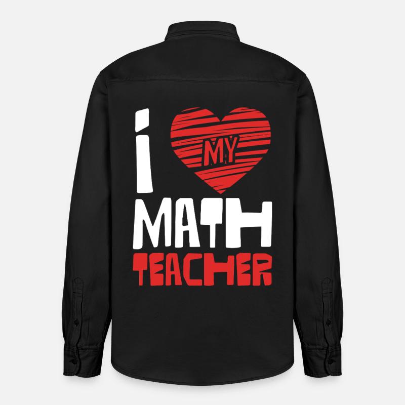 J’adore les professeurs de maths - Chemise unisexe coupe décontractée bio Stanley/Stella - noir délavé