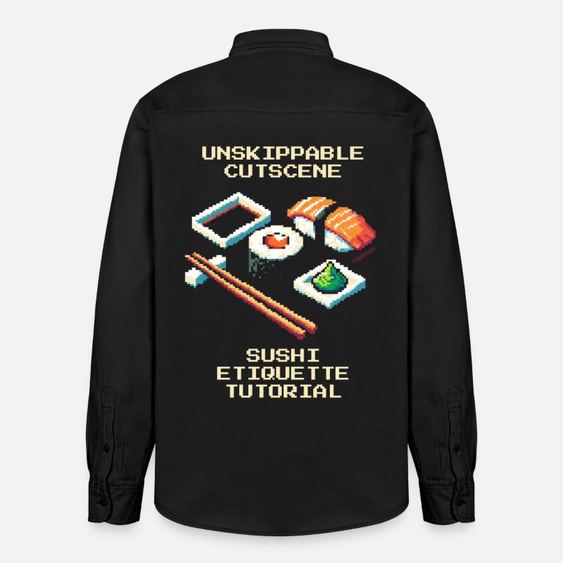 Unskipbare Cutscene | Sushi-Knigge Tutorial - Relaxed Fit Unisex Organic Hemd von Stanley/Stella - washed Black