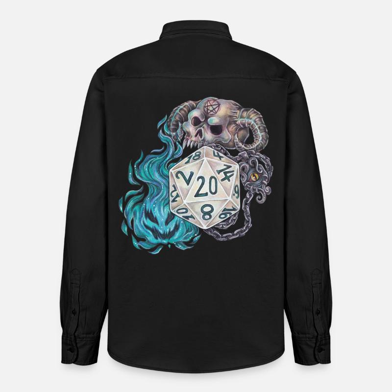 Rollenspiel Tabletop D20 Würfel Geschenk Warlock - Relaxed Fit Unisex Organic Hemd von Stanley/Stella - washed Black