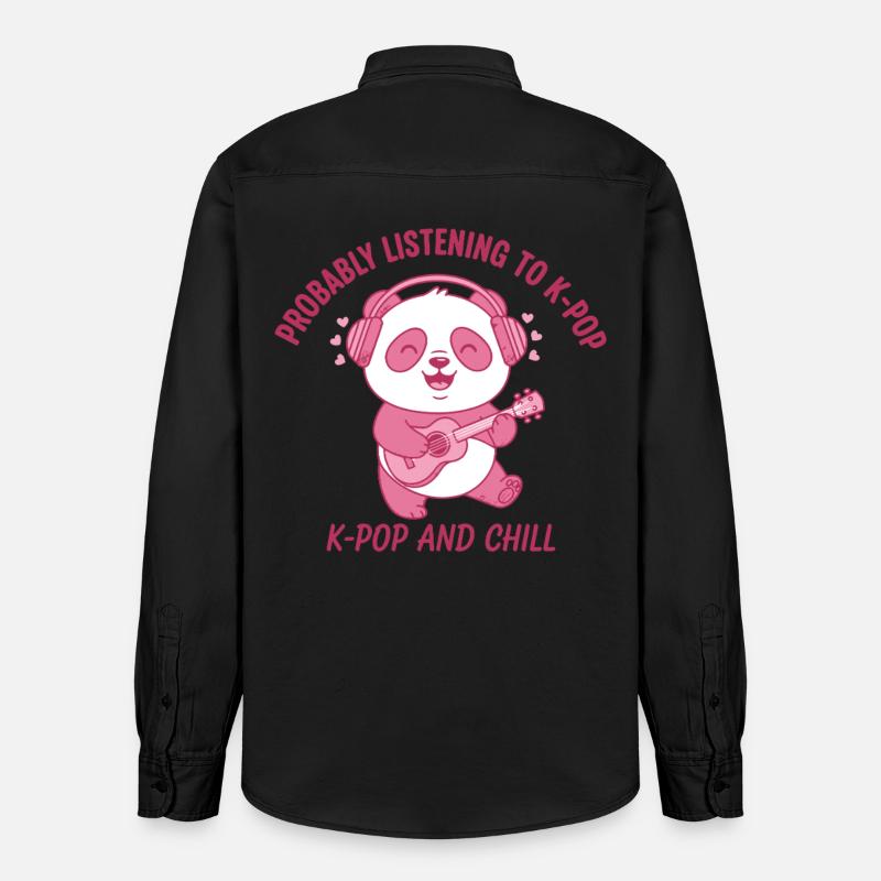 Probabilmente ascoltando K-Pop e Chill Panda - Camicia da lavoro Unisex Stanley/Stella - washed black