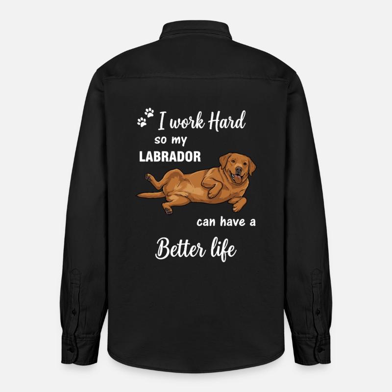 Echte Labrador Liebe Hundebesitzer Statement - Relaxed Fit Unisex Organic Hemd von Stanley/Stella - washed Black