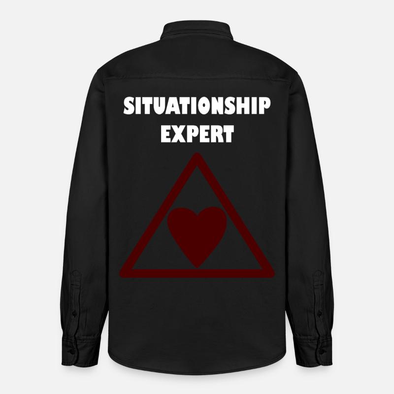 Expert en relations dans le triangle - Chemise unisexe coupe décontractée bio Stanley/Stella - noir délavé