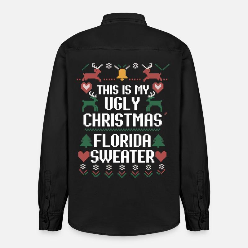 Pull de Noël laid de Floride - Chemise unisexe coupe décontractée bio Stanley/Stella - noir délavé
