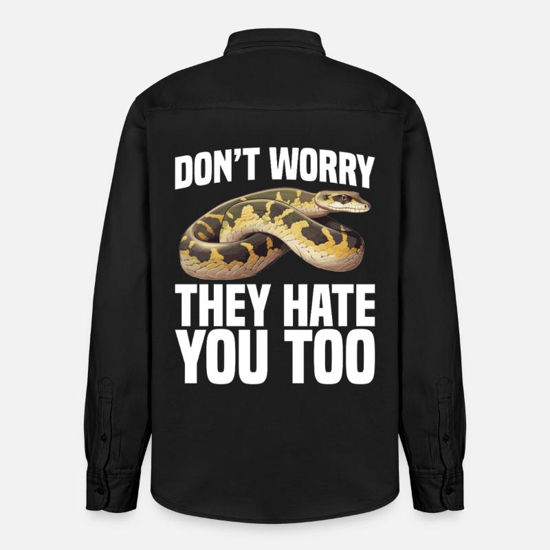Python-Besitzer Schlangenterrarium, Reptilienhaut Burmesischer - Relaxed Fit Unisex Organic Hemd von Stanley/Stella - washed Black