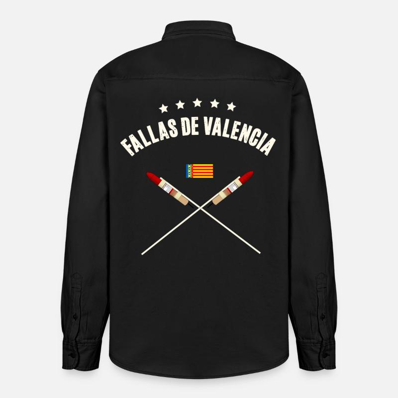 Fusée Fallas De Valencia - Chemise unisexe coupe décontractée bio Stanley/Stella - noir délavé