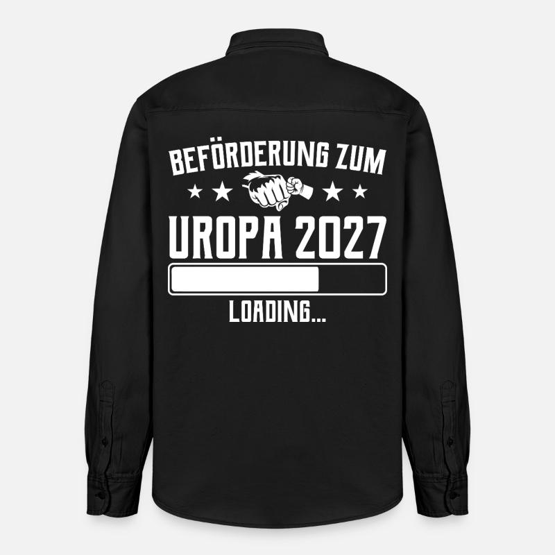 Werdender Uropa 2027 Beförderung Loading - Relaxed Fit Unisex Organic Hemd von Stanley/Stella - washed Black