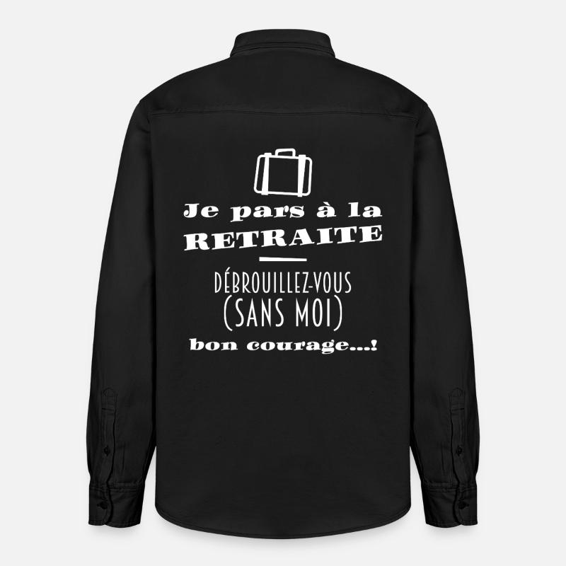 Bientôt la Retraite (texte blanc) - Chemise unisexe coupe décontractée bio Stanley/Stella - noir délavé