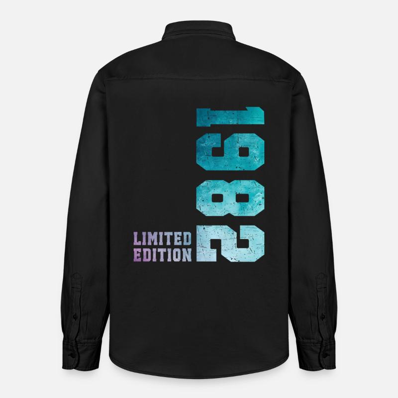 1982 Édition Limitée 44 ans anniversaire - Chemise unisexe coupe décontractée bio Stanley/Stella - noir délavé