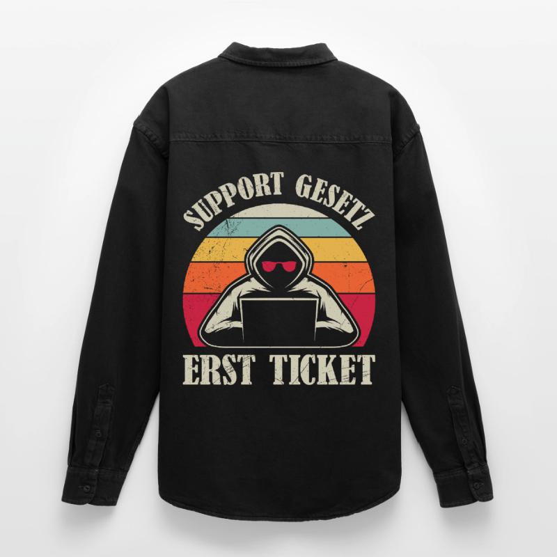 Computer Science Coder SUPPORT GESETZ ERST TICKET Relaxed Fit Unisex Organic Hemd von Stanley/Stella