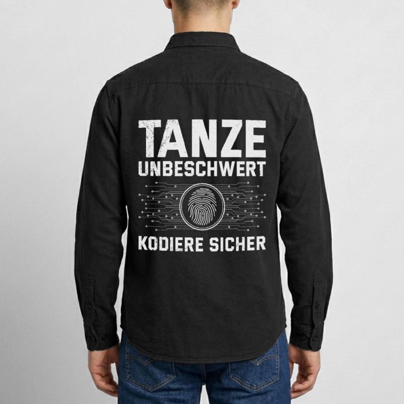 Codeur scientifique DANSE SANS SOUCI, CODE EN TOUTE SÉCURITÉ Chemise unisexe coupe décontractée bio Stanley/Stella