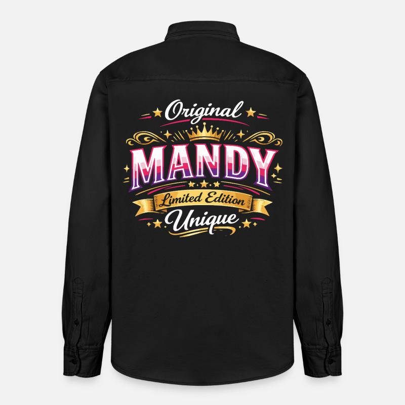 Nom de Mandy - Chemise unisexe coupe décontractée bio Stanley/Stella - noir délavé