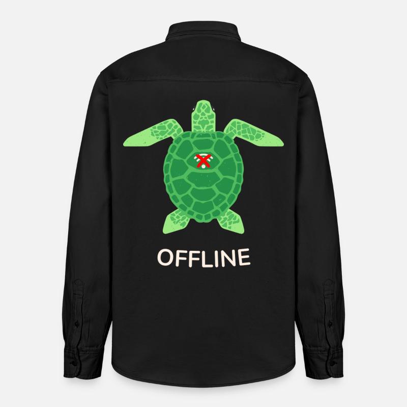 Offline-Modus Turtle - Relaxed Fit Unisex Organic Hemd von Stanley/Stella - washed Black